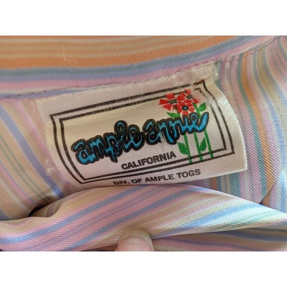 Ample Annie Striped Button-Up Shirt L Multicolor Cotton/Polyester - Picture 4 of 6